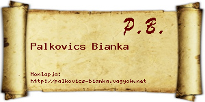 Palkovics Bianka névjegykártya
